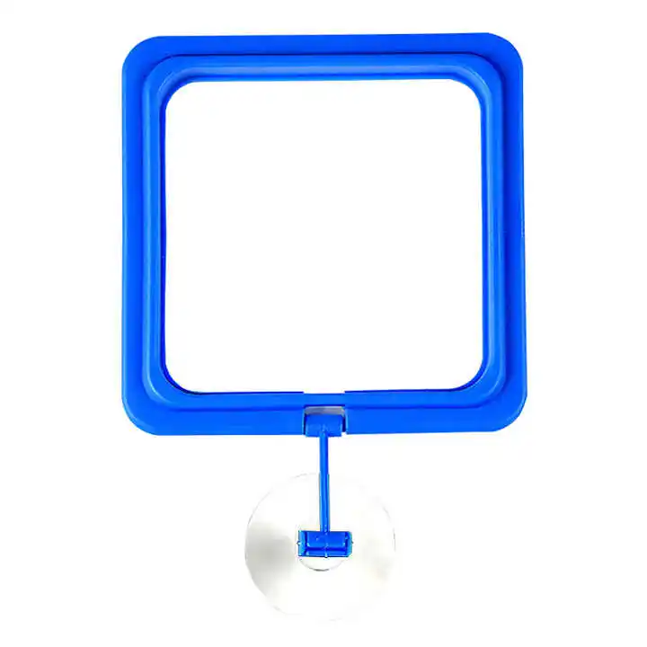 100mm and 75mm Square and Round Shape Fish Tank Towels Safe Floating Food Feeder with Suction Cup for Fish Feeding