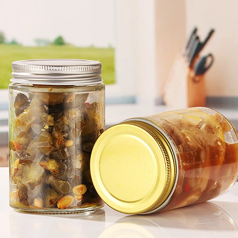Empty cans fresh keeping 100ml 280ml 500ml round shape leakproof caviar tin for food kitchen glass jar packaging