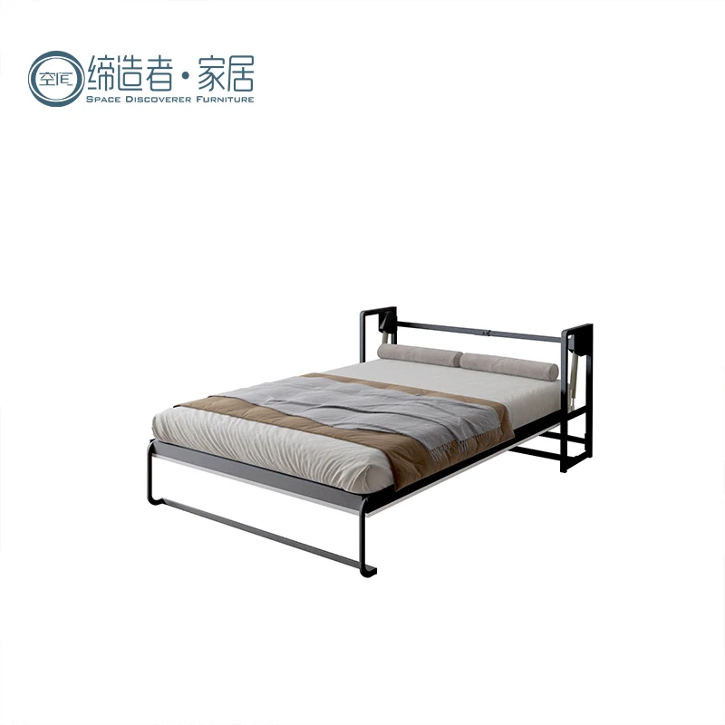 Customized Hidden In Cabinet Wardrobe Modern Style MDF Board Easy Install King Size Easy Carry Vertical Folding Bed Foldable