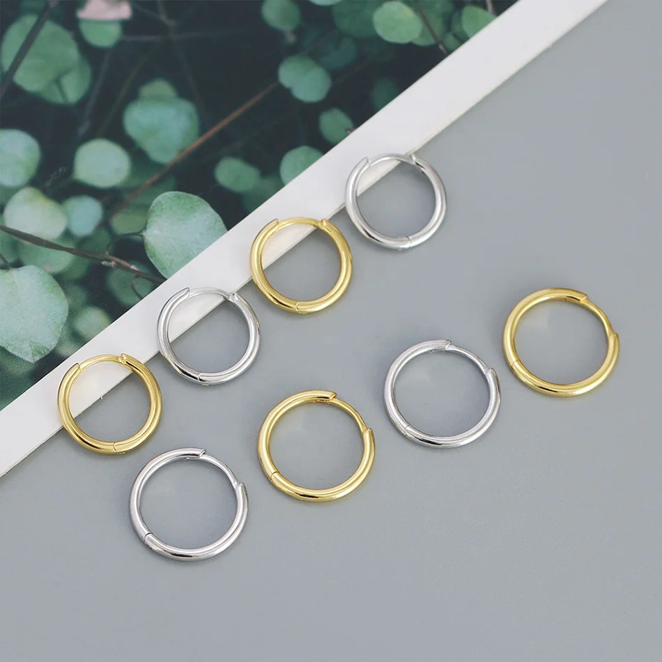 nagosa 925 sterling silver 18k gold vermeil high polish basic huggie hoop earrings