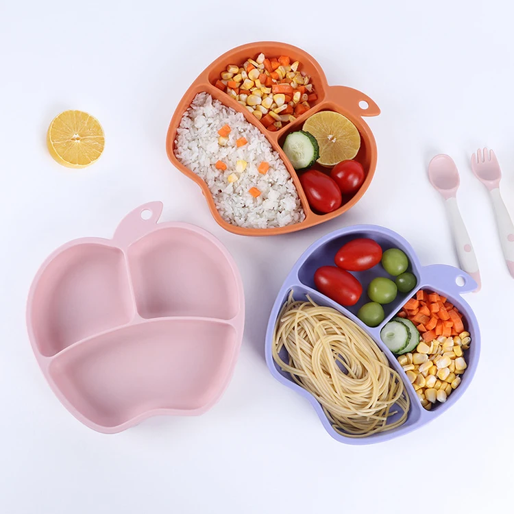 MHC Customized Sizes and Shapes With Suction Eco-Friendly and Healthy Food Grade Feeding Bowl Silicone Plate Baby
