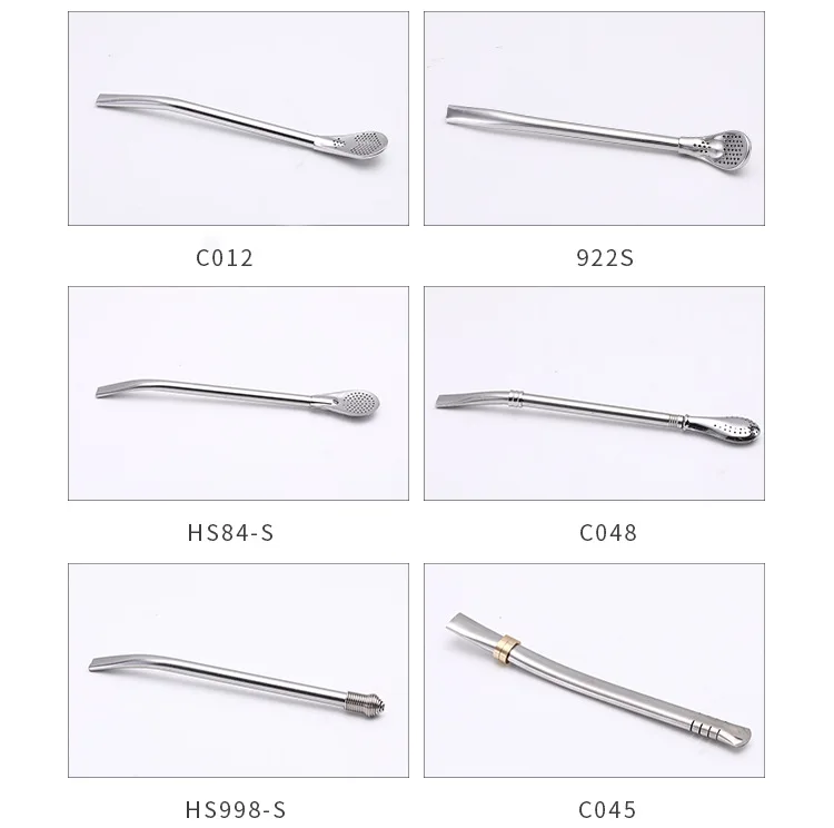 2020 Multiple sizes food grade stainless steel yerba mate drinking straw with filter