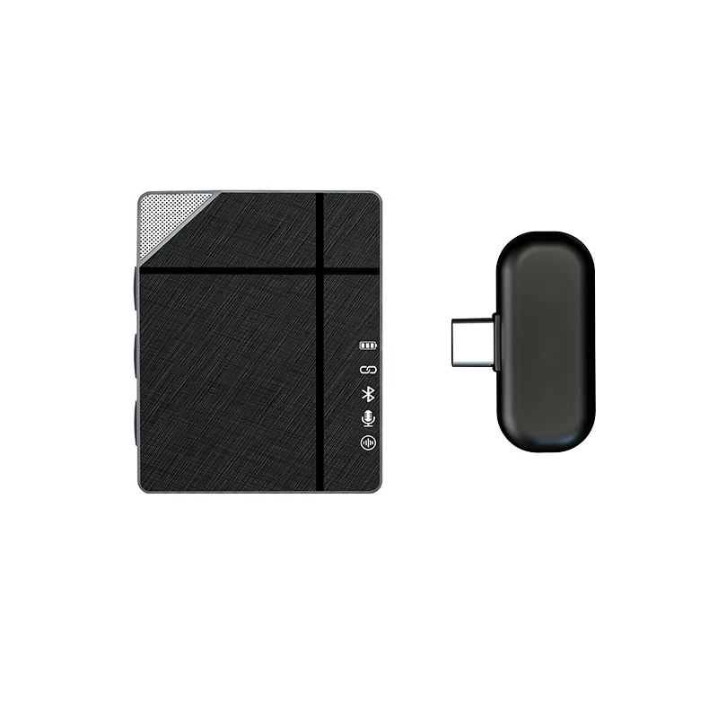 Portable Lavalier Microphone 2.4GHz Noise Cancelling Wireless Lapel Mic Cordless Outdoor Live Stream Mobile Phone Microphone