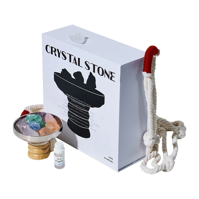 FLORESCENCE Home Decorative Color Crystal Stone Essential Oil Aromatherapy Diffuser Healing Natural Crystal Stone With Plate Cup