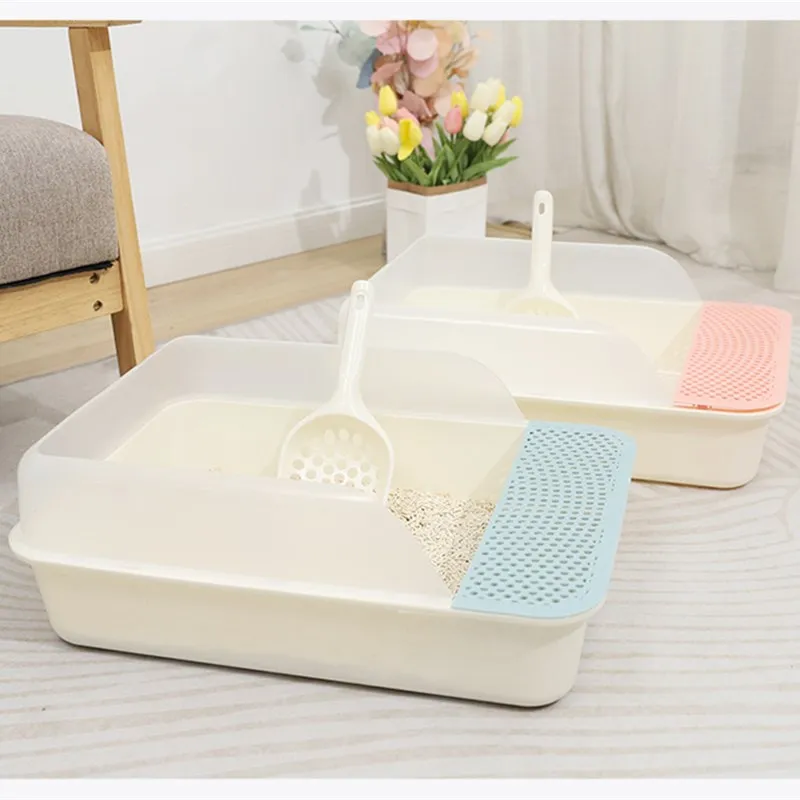 Cat Litter Box Semi-Enclosed And Removable Cat Toilet Anti-Splashing And Smelly Cat Litter Box