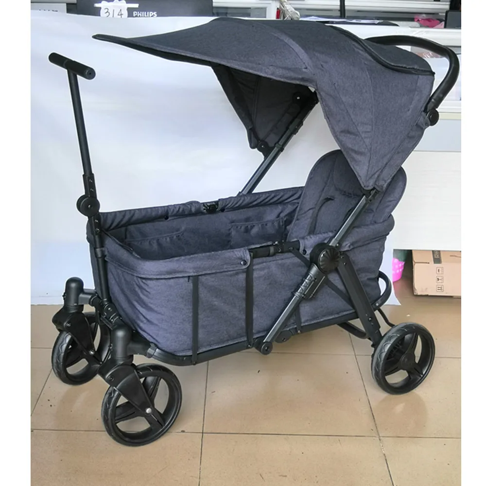 
Chinese new collection baby carrier EN approved baby trailer large capacity foldable baby twin stroller 