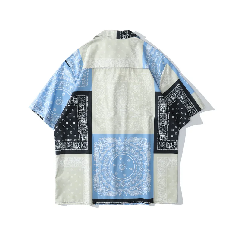 Custom Peach Soft Mens Beach Wear Sea Hawaiian Shirts Casual Shirts 100% Cotton Men Short Summer Hawaiian Shirts Animal Pattern