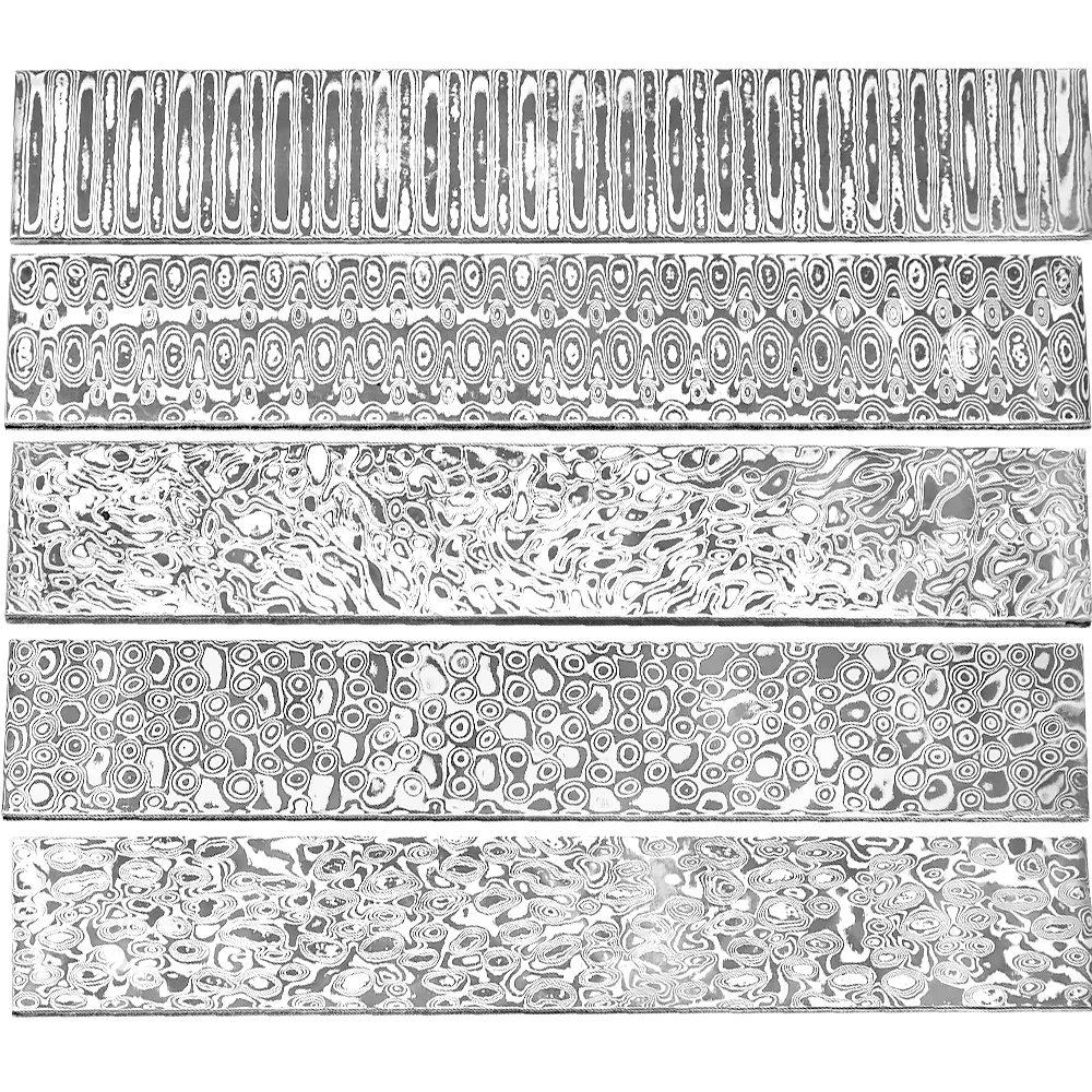 Custom Size Handmade Vg10 67 Layers Damascus Steel Billet 60-62HRS 2-5mm Damascus Steel Billet Bar For Damascus Steel Knife