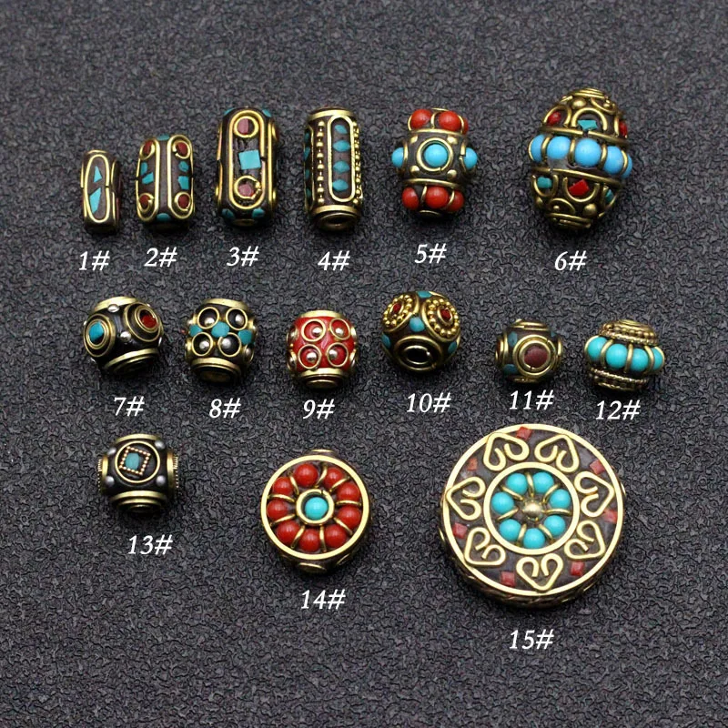 Tibetan Buddhism Thai Buddha brand talisman amulets copper Nepalese prayer beads Beaded accessory spacer beads