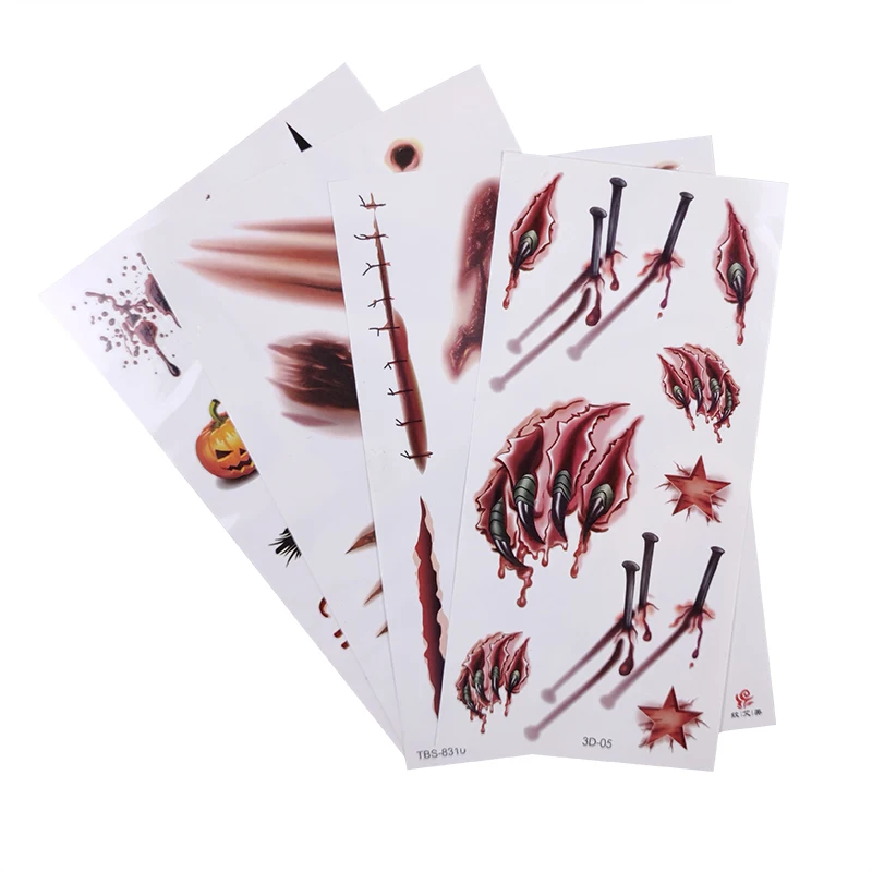 Временная татуировка на тему Хэллоуина на заказ, наклейка для тела для мужчин и женщин