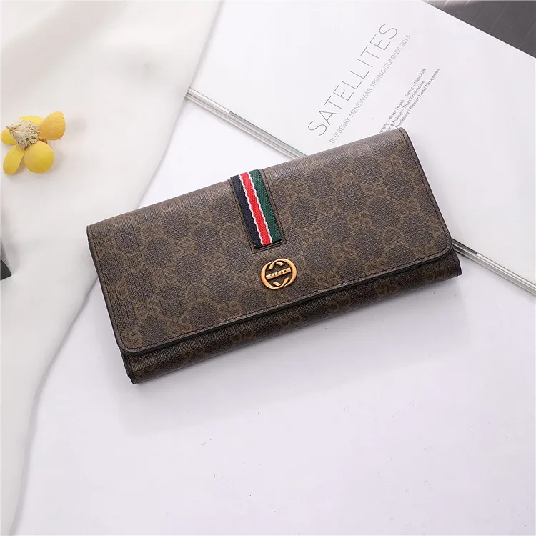 Wholesale designer luxury high quality leather wallets slim card for women fashionable ladies purse genuine