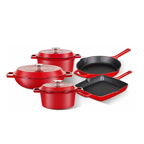 New Special Hot Selling Casseroles And Frying Pan Cookware Sets Cast Iron Enamel Cooking Pots And Pans Set