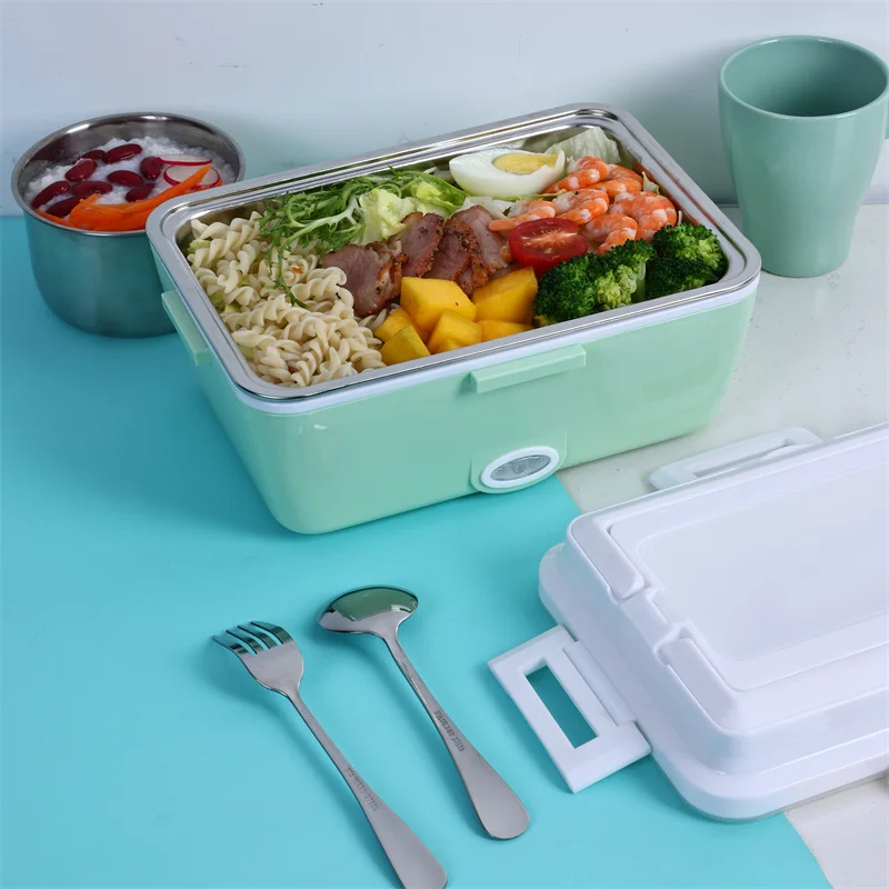 1.5L Food Warmer Heater Portable Stainless Steel Container Electric Lunch Boxes with Insulation Bag for Car Truck Office