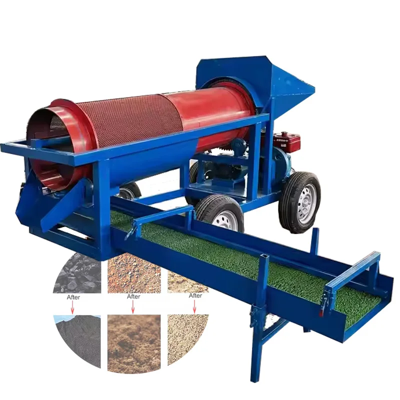 solid waste rotary drum screening machine wedge wire rotary drum screen