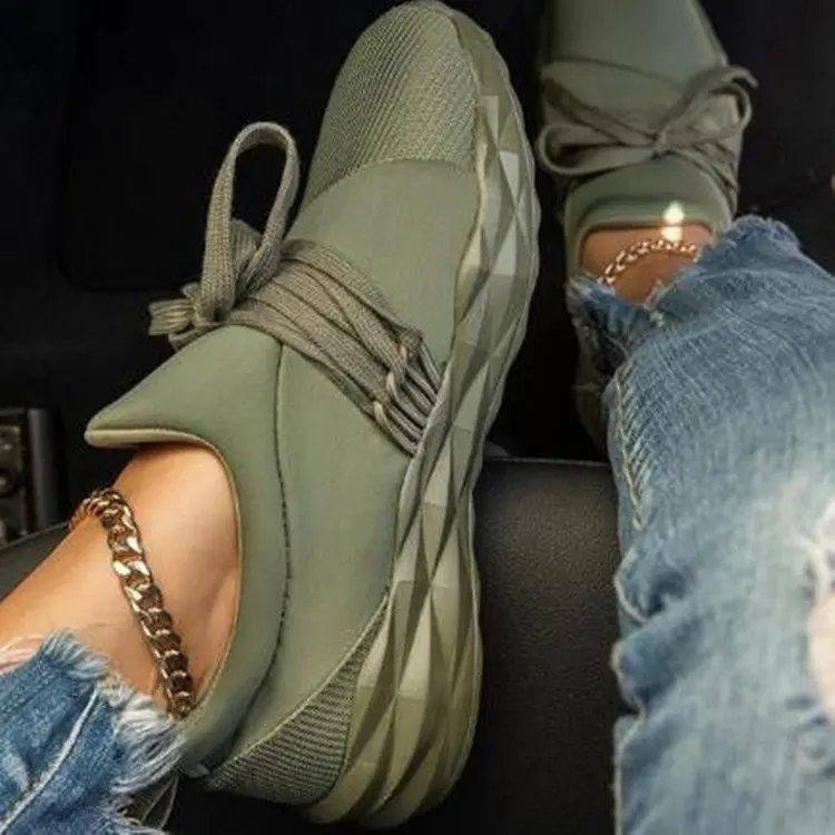 
Fashion Sneakers 2020 Women Popular Ladies Sports Slide Footwear Lace Women Flat Casual Shoes 
