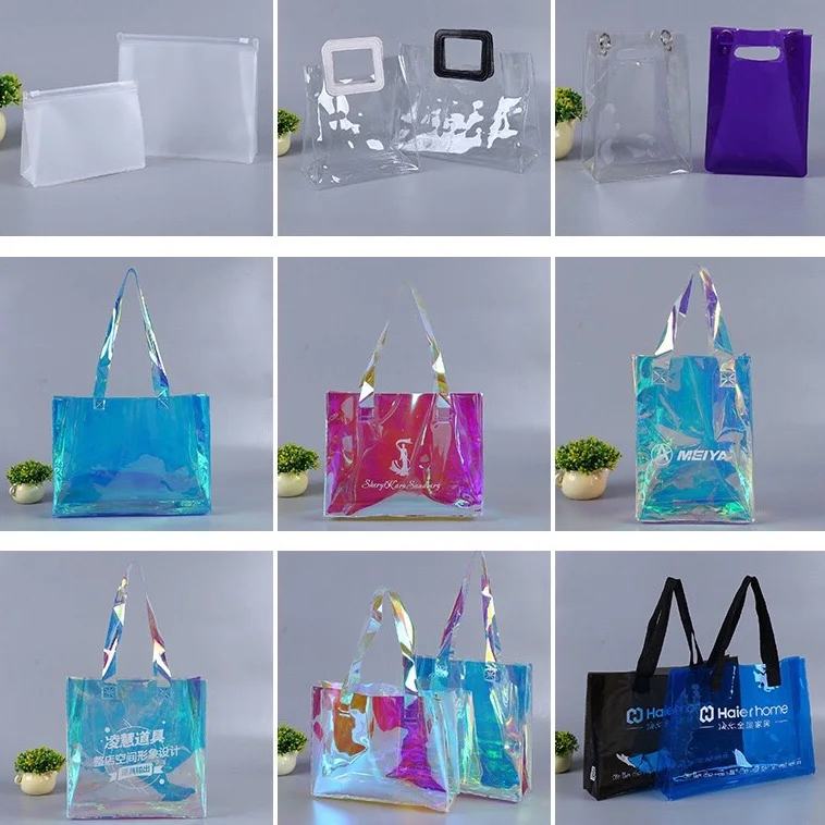 2020 fashion tote bag new design tote bag pvc custom logo holographic bags