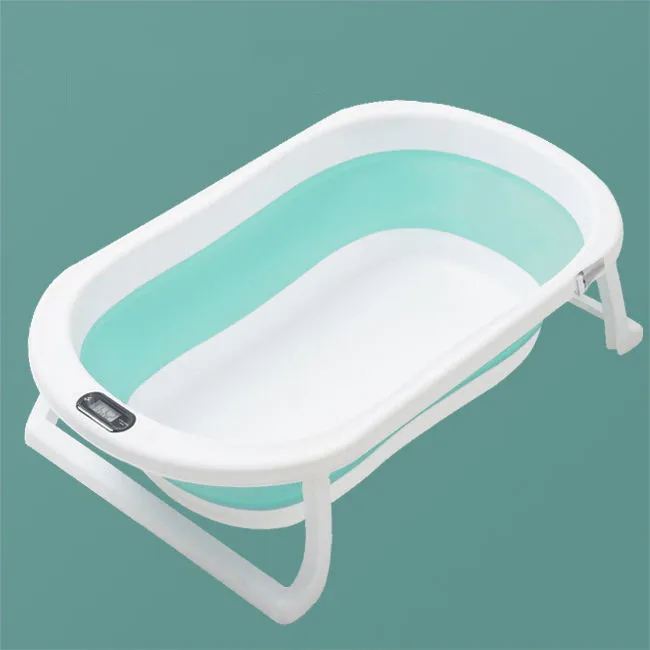 BPA FREE Collapsible Baby Bath Tub for Infants to Toddler Portable Foldable Baby Bathtub & Thermometer Baby Bath for newborn