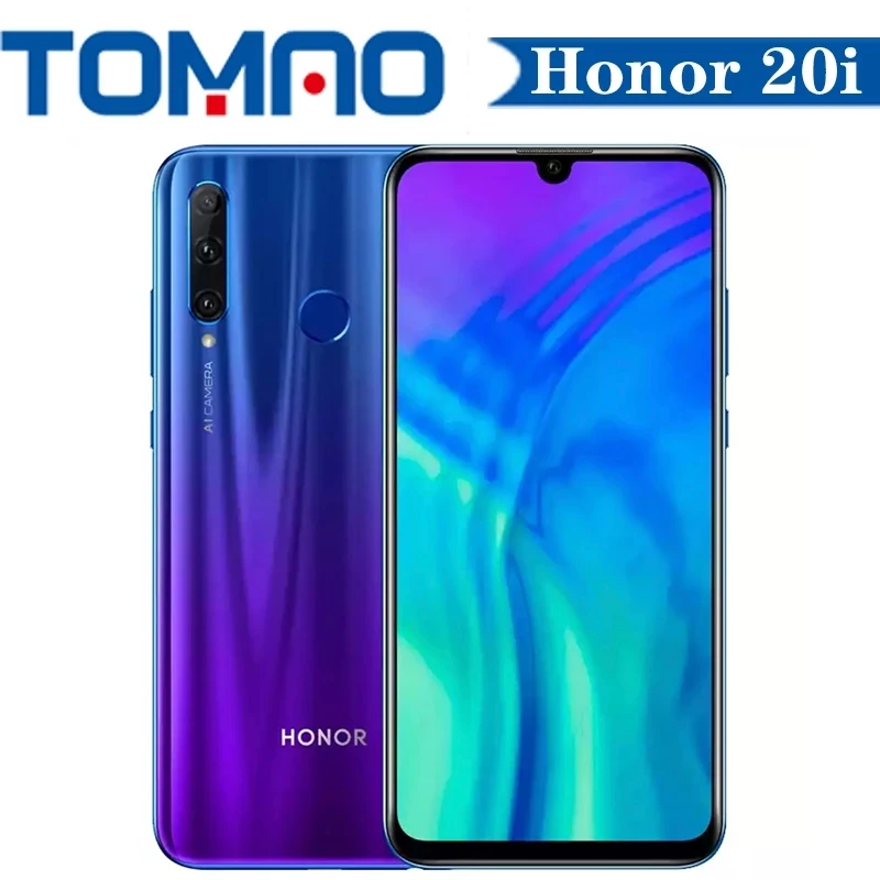 Official Global Rom Honor 20i Smartphone 6.21inch 6GB RAM 64GB 256GB ROM 3400mAh Hisilicon Kirin 710 24MP Camera Google Play