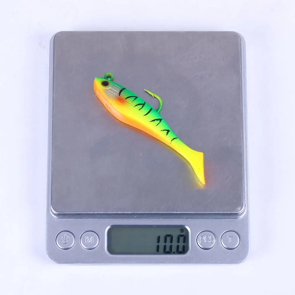 1Pcs 8cm 10g Fishing Gear Wobbler Bass Fishing Lure Artificial Silicone T tail Small Soft Lure Bait