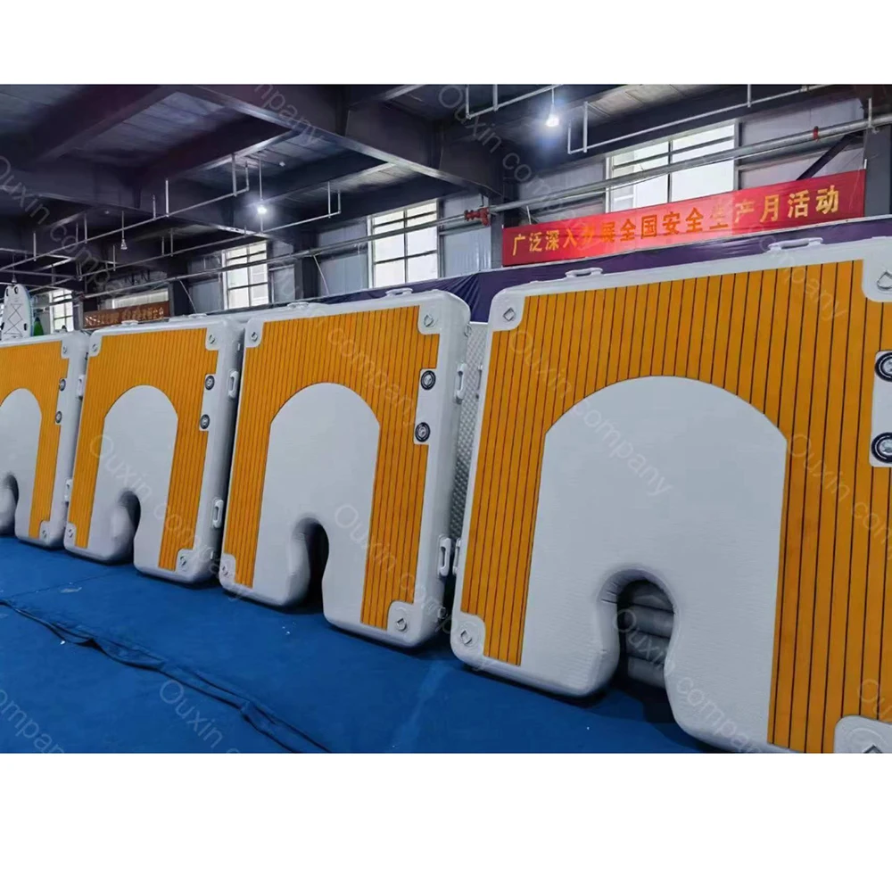 china supplies custom U E T shape inflatable platform boating floating dock cube for jet ski