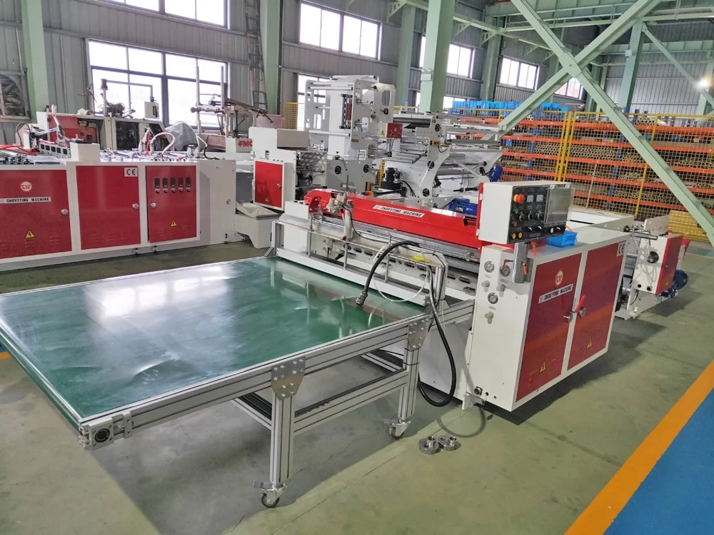 
fully automatic heavy duty flying knife cutting bottom sealing bag making machine price 