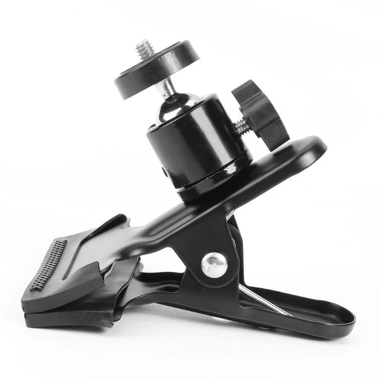 Gimbal Strong Clamp Flash Bracket Ball Head Clip Tripod Mount for GoPro Camera 360 Degree Swivel Mini Ball head