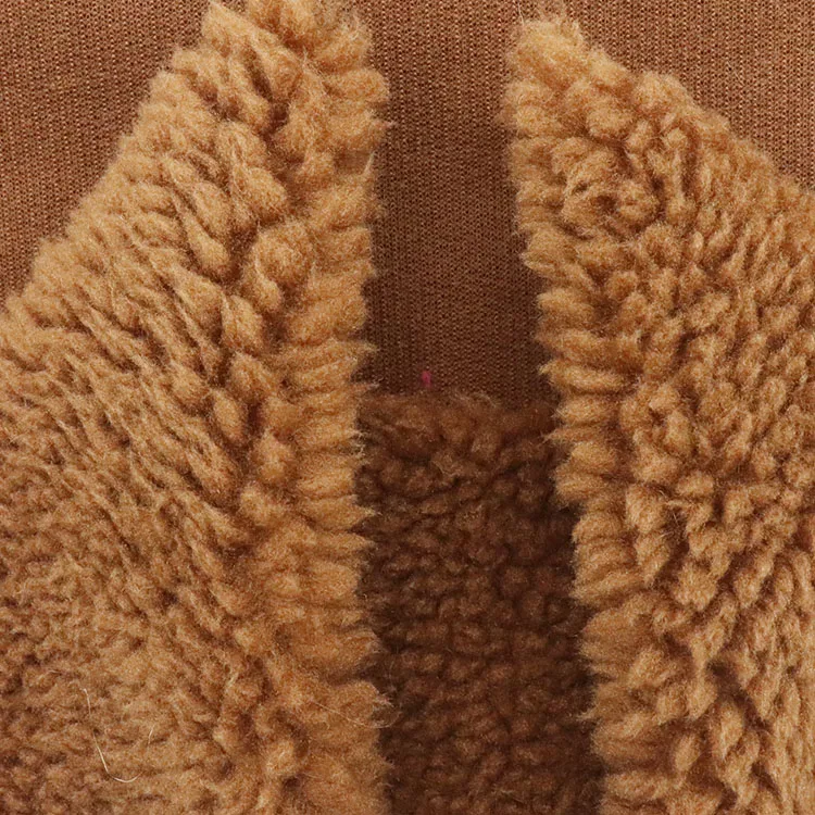 
730gsm solid dyed PD POLY 100 polyester Sherpa Fake Fur clothes fabric 