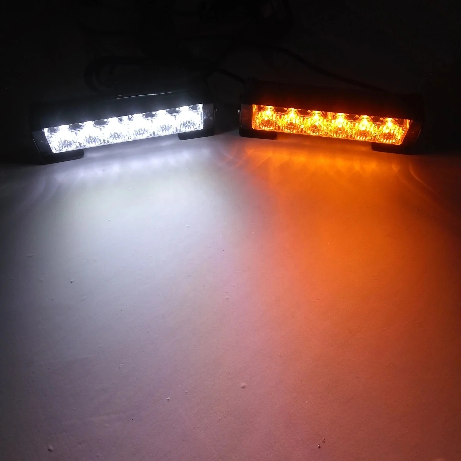 LED Warning Strobe Lights 6 LED Car Emergency Surface Mount Hazard Safety Flashing Light Bar For Truck Car Vehicles Trailer