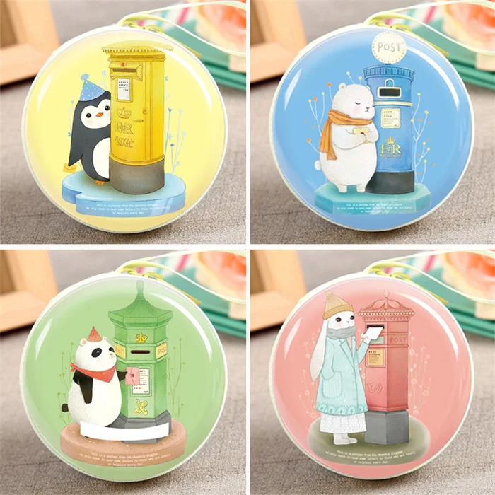 UK 2023 New Arrival Custom Fashion hand made small cute coin purse and High quality Various colors cartoon metal round coin box