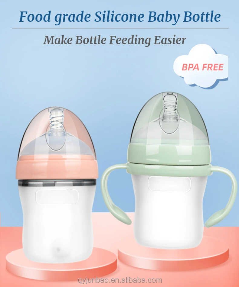 BPA Free Baby Feeding Bottles Food Grade Baby Breast Milk Bottle Manufacturer High Quality Silicone Baby Bottles