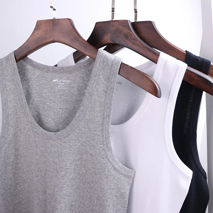 Горячая Распродажа 100% хлопок 220GSM мужские топ на бретелях без рукавов, одноцветное Облегающая майка майки для мужчин спортивная одежда трикотажные топы в рубчик