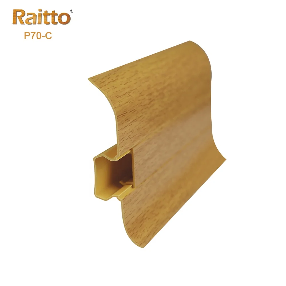 P70-C, RAITTO 70mm Plastic Plinth PVC Skirting Board Rigid PVC Trunking Skirting