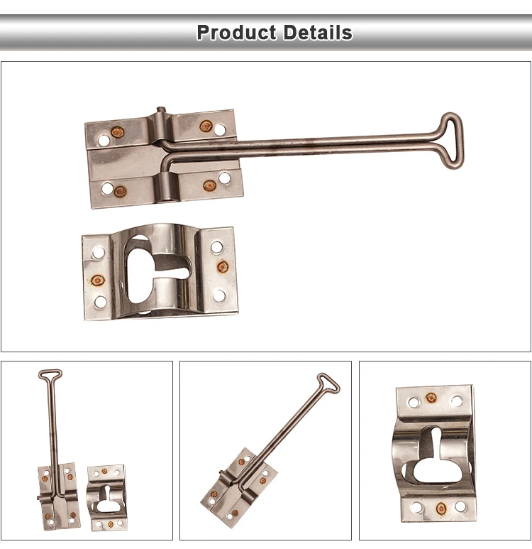 304 SS mirror polishing hold back hook retaining spring door holder for truck container door