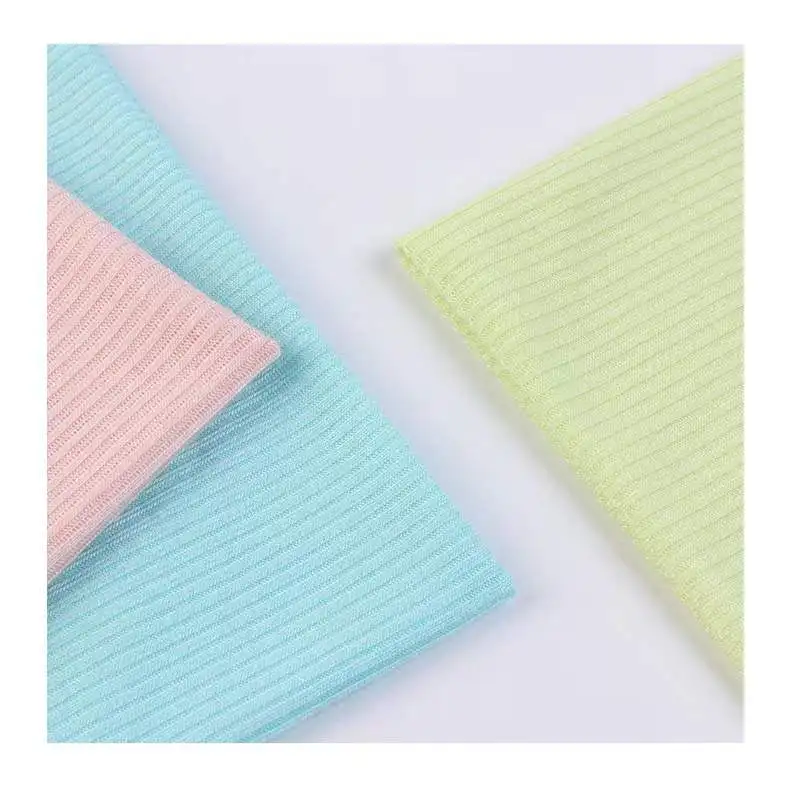 directly Factory in stock Soft Stretch knit rayon Viscose Spandex blend180g 260g 2*2 Rib Knitting Fabric For Shirt Blouses Dress