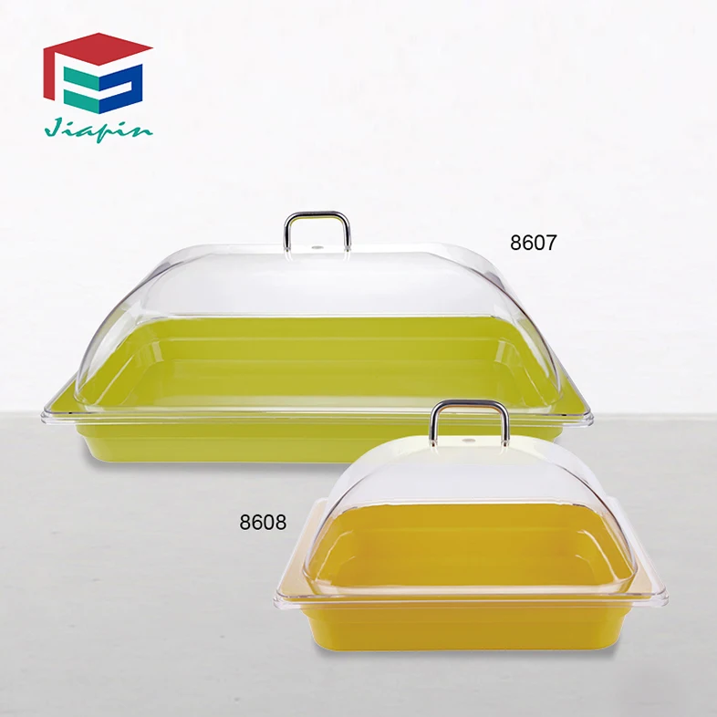 Crystal Clear plastic retangular full size 1/1 GN pan food cover for kitchen canteen used