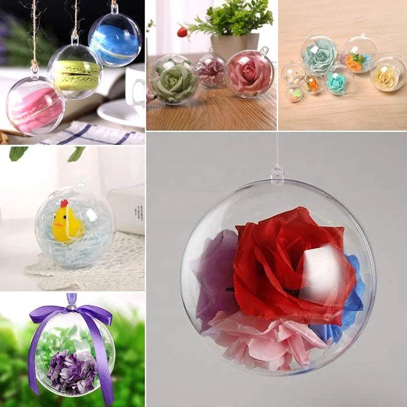 Macaron Cake Packaging Box Acrylic 60mm Clear Plastic Christmas Ornament Balls