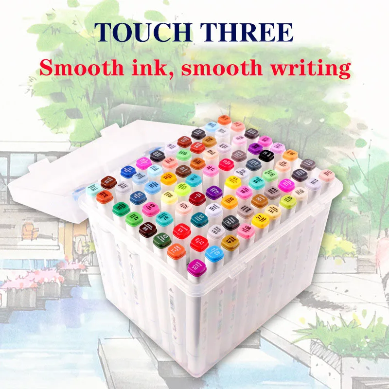 
Amazon Touch Three New Authentic 3th Generation Double -Headed Watercolor Marker Pen Alcohol And Oily 168 Colors Art Markers 