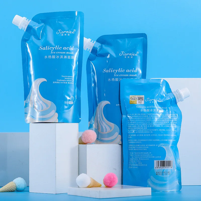 Hot Selling Oil Control Anti Acne Salicylic Acid Ultra Cleansing Whitening Shrink Pores Ice Cream Facial Mask