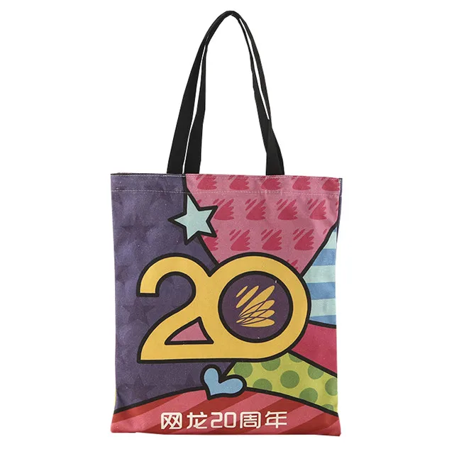 Wholesale Custom Logo Gift Cloth Carry Blank Large Zipper Pocket Canvas Cotton Calico Tote Shopping Shoper Bags