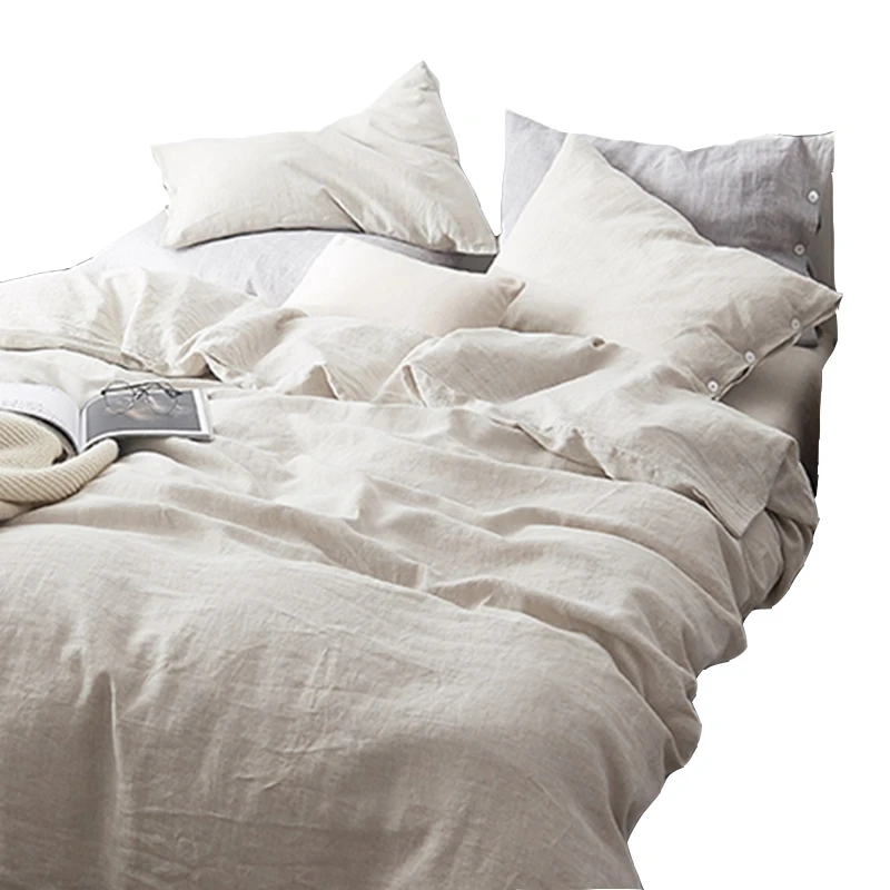 French linen bed sheets fitted bed sheets linen 4pcs set North Europe style