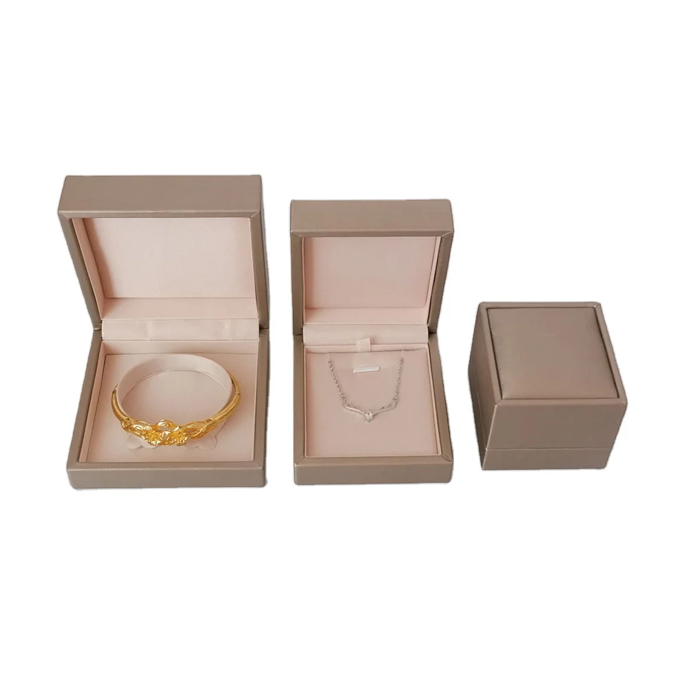 Wholesale Jewelry Box Factory Directly Custom Pu Leather Jewelry Set Box Velvet Ring Box With Logo