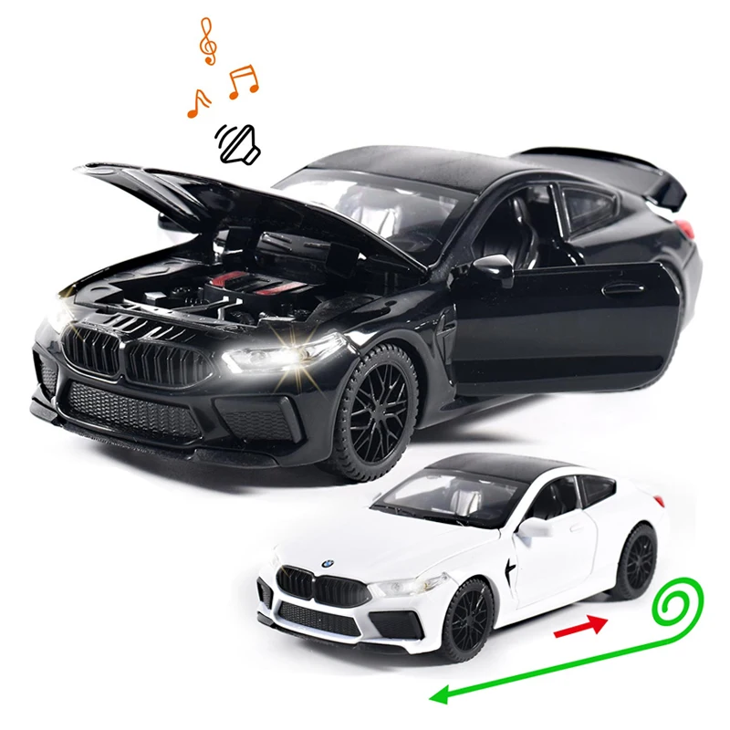 1:32 Alloy Diecast Toys Model Cars Custom Toy Vehicles Model Push Back Funtion with Music and Light Car Toys for Kids