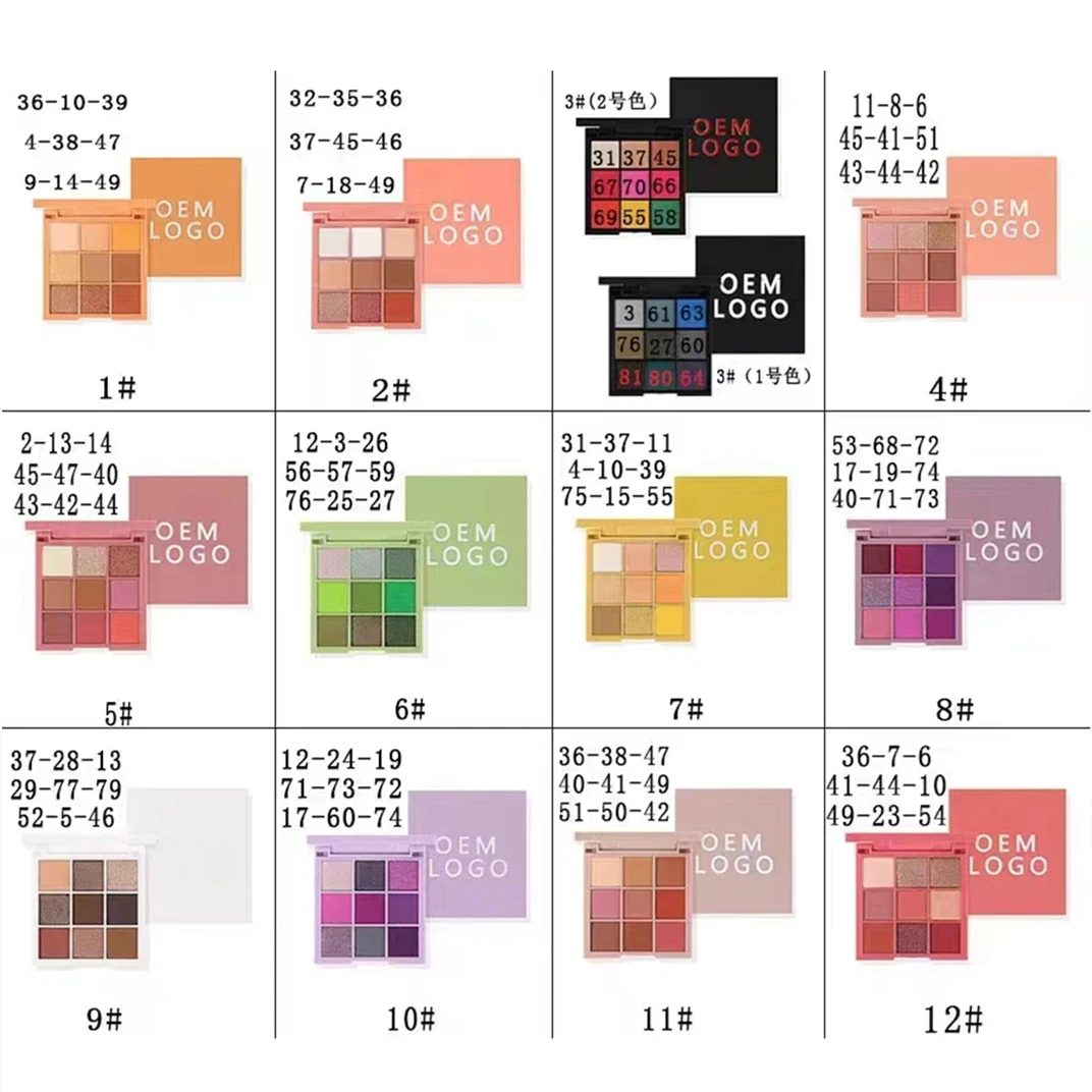 Custom Private Label Diy Professional Plastic Palette High Pigment Shimmer Eyeshadow Palette with Mirror