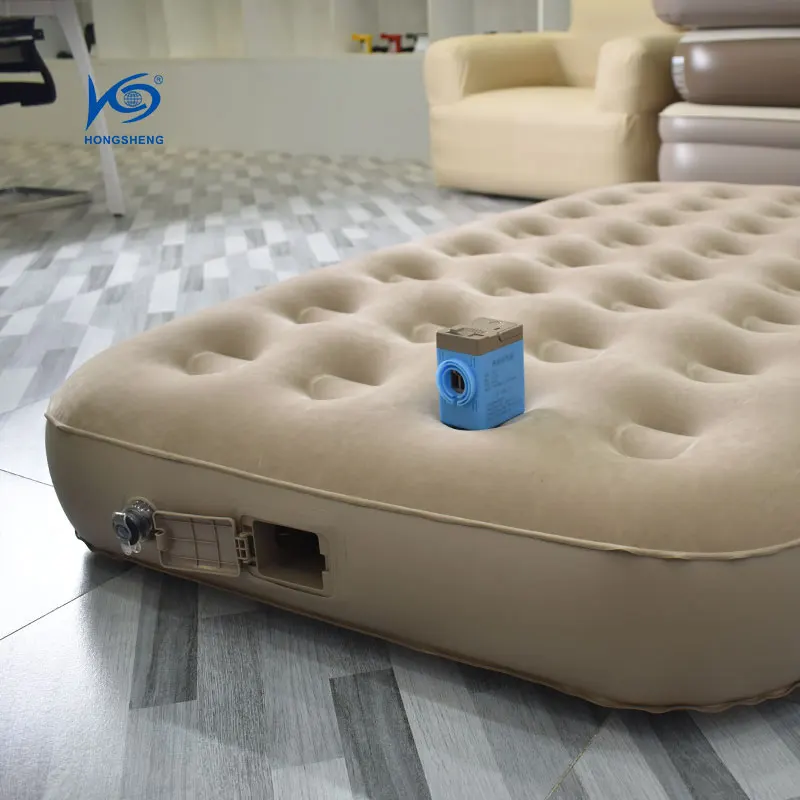 Надувной матрас с логотипом на заказ со встроенным насосом спальная подушка для кемпинга Электрический надувной насос подсветкой