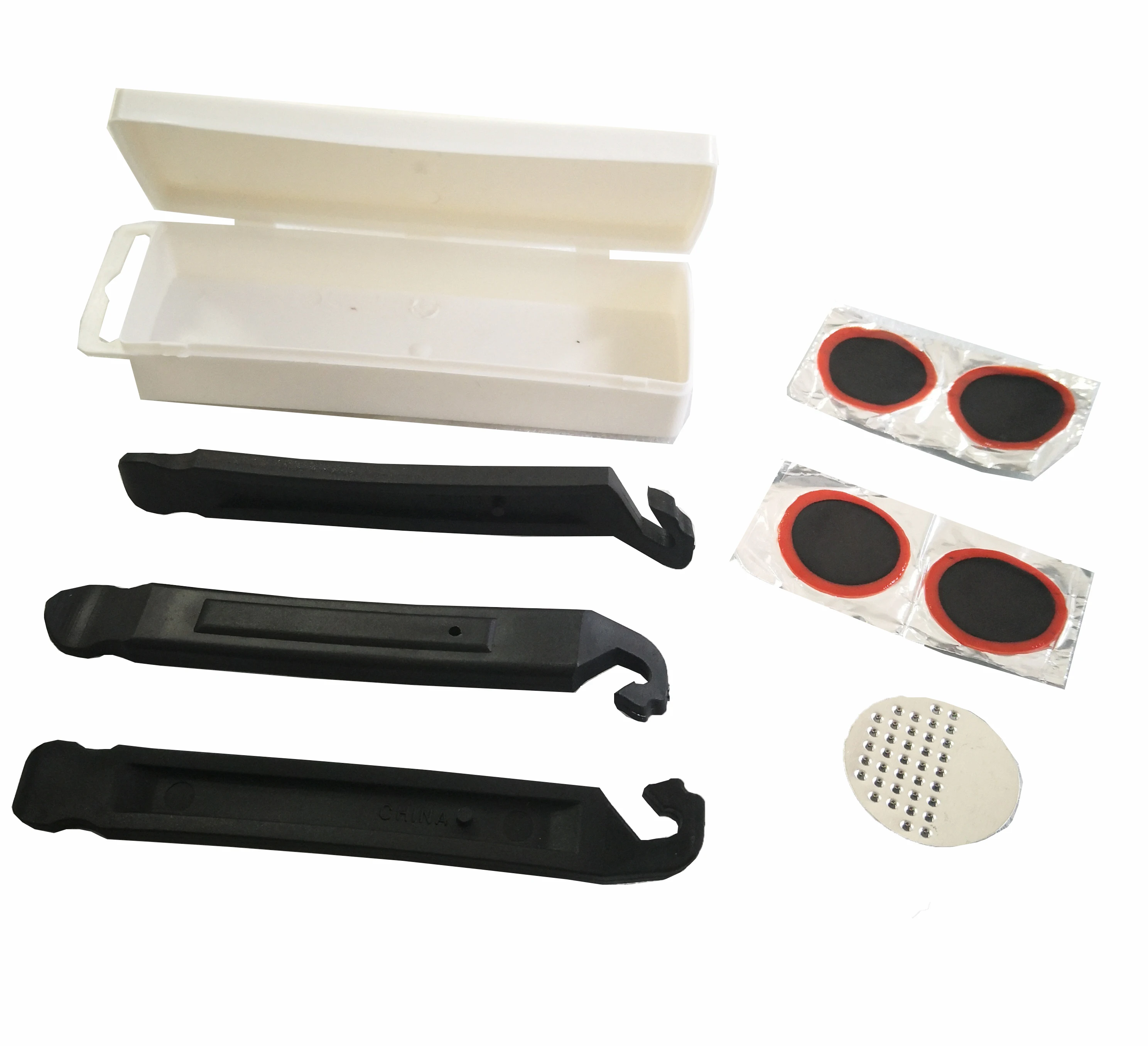 3 In 1 Multi Repair Tool Kit, Tire Lever, Grinder, Patches, Box Packing