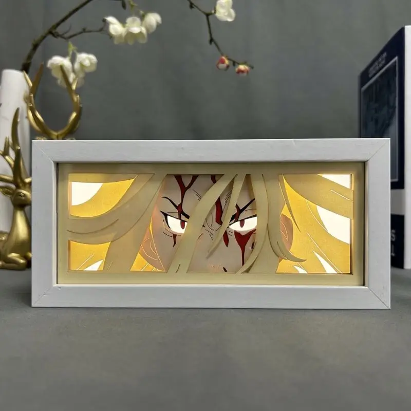156 Designs One Pieces Demon Slayer 3d Paper Carving Lamp Dragoned Ball Goku LED Light Box Outdoor Cosplay Anime Series Craft