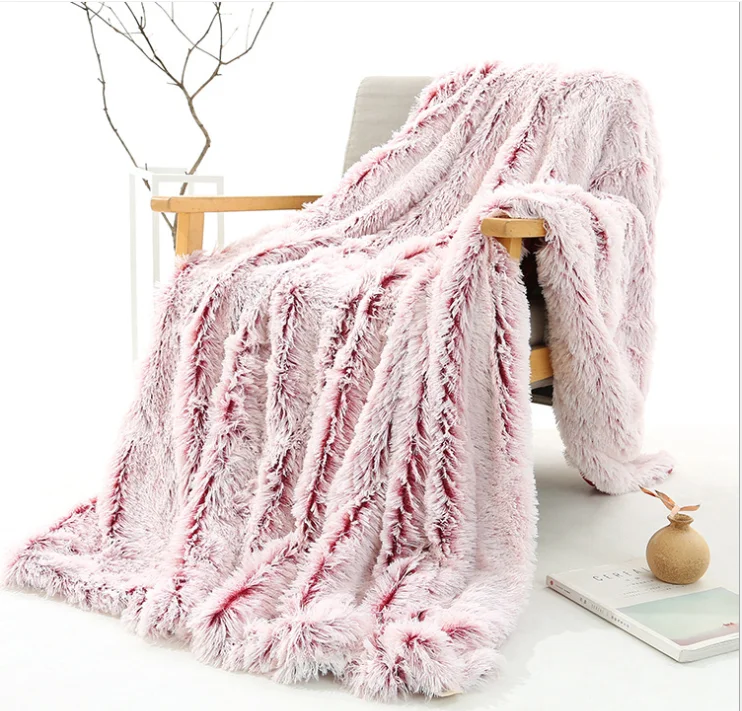 2022 top selling high quality oversize multifunctional PV fur plush blanket