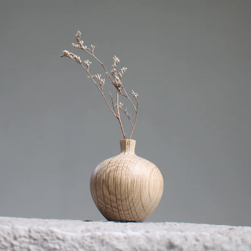 Ins Wooden Vase for Flowers Plants Minimalism Art Vases Plants Pot Flower Arrangement Bottle Tabletop Ornaments Home Decor
