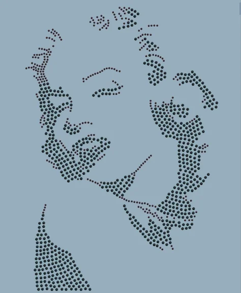 Fashion AFRO Girl rhinestone transfers hot fix transfers for women cloth