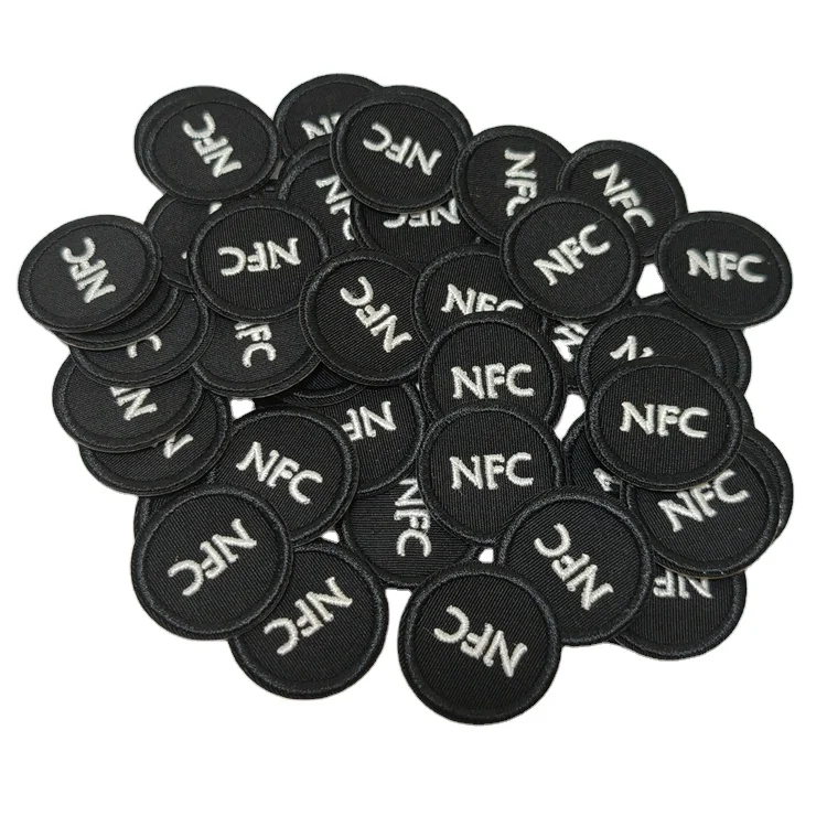 Flexible Fabric Soft Woven Custom Die Cut NFC Chipped T Shirt Labels For Authenticated